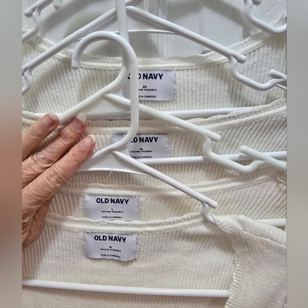 Old Navy White Crew Neck Sweater Essential Knit, M, L, XL Or 2X, Pruce Is For 1